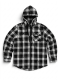 M&M ZIP FLANNEL | BLACK/WHITE PLAID