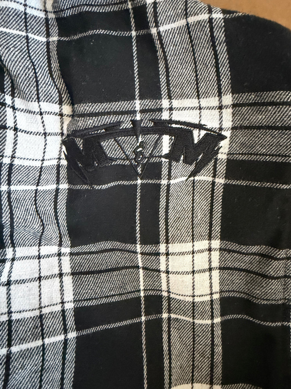 M&M ZIP FLANNEL | BLACK/WHITE PLAID