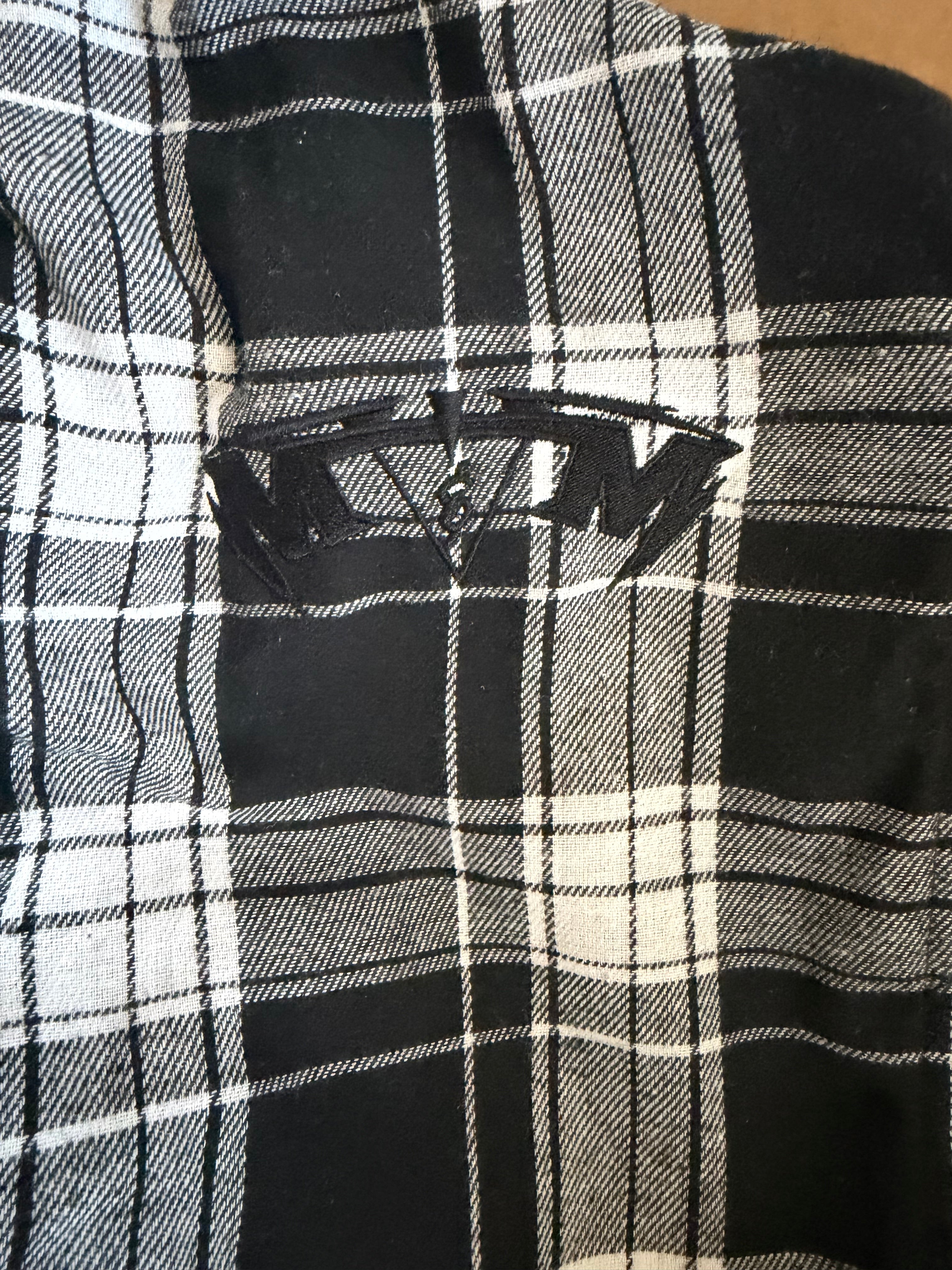 M&M ZIP FLANNEL | BLACK/WHITE PLAID
