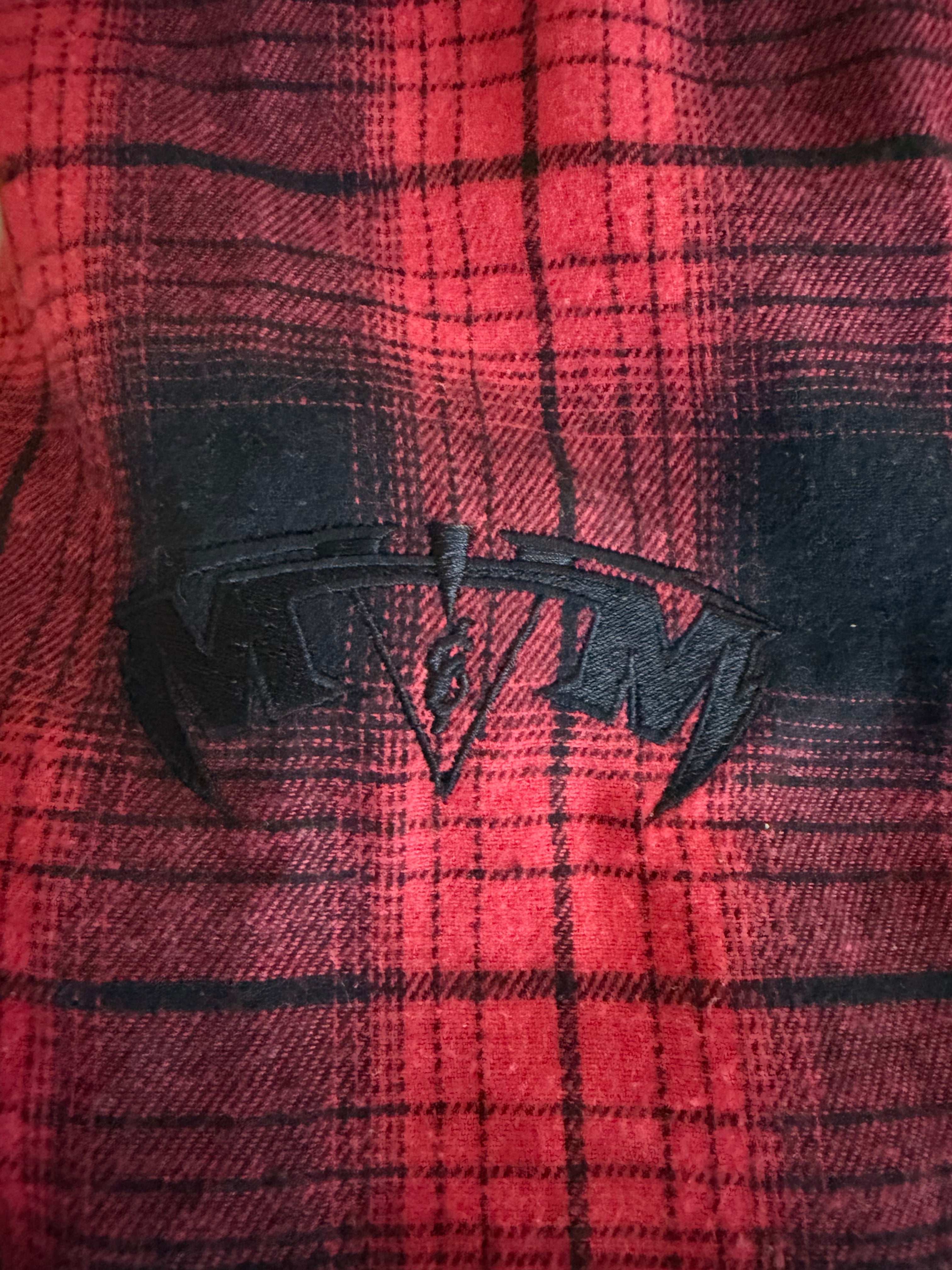 M&M ZIP FLANNEL | BLACK/RED PLAID